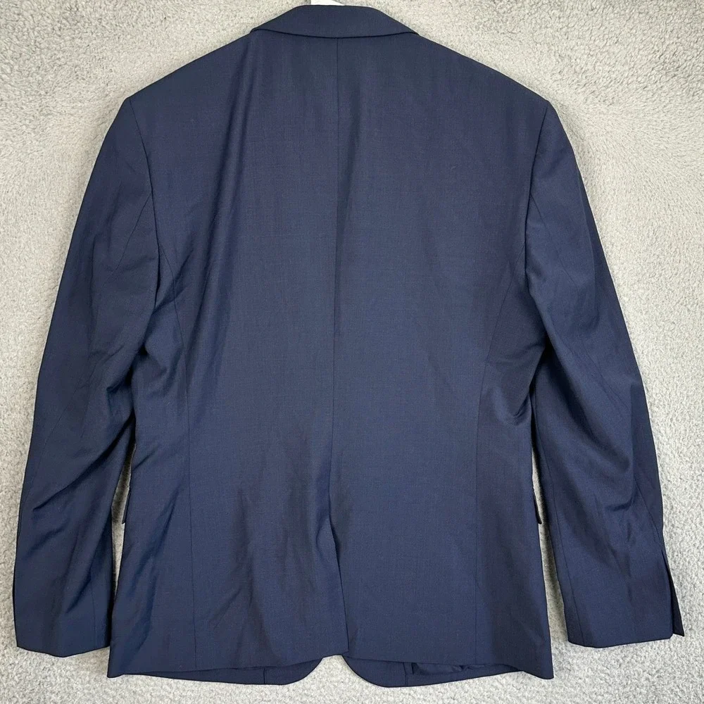 Express Wool Blend Blazer Mens 42R Navy Blue Extra Slim Fit 2-Button Sport Coat